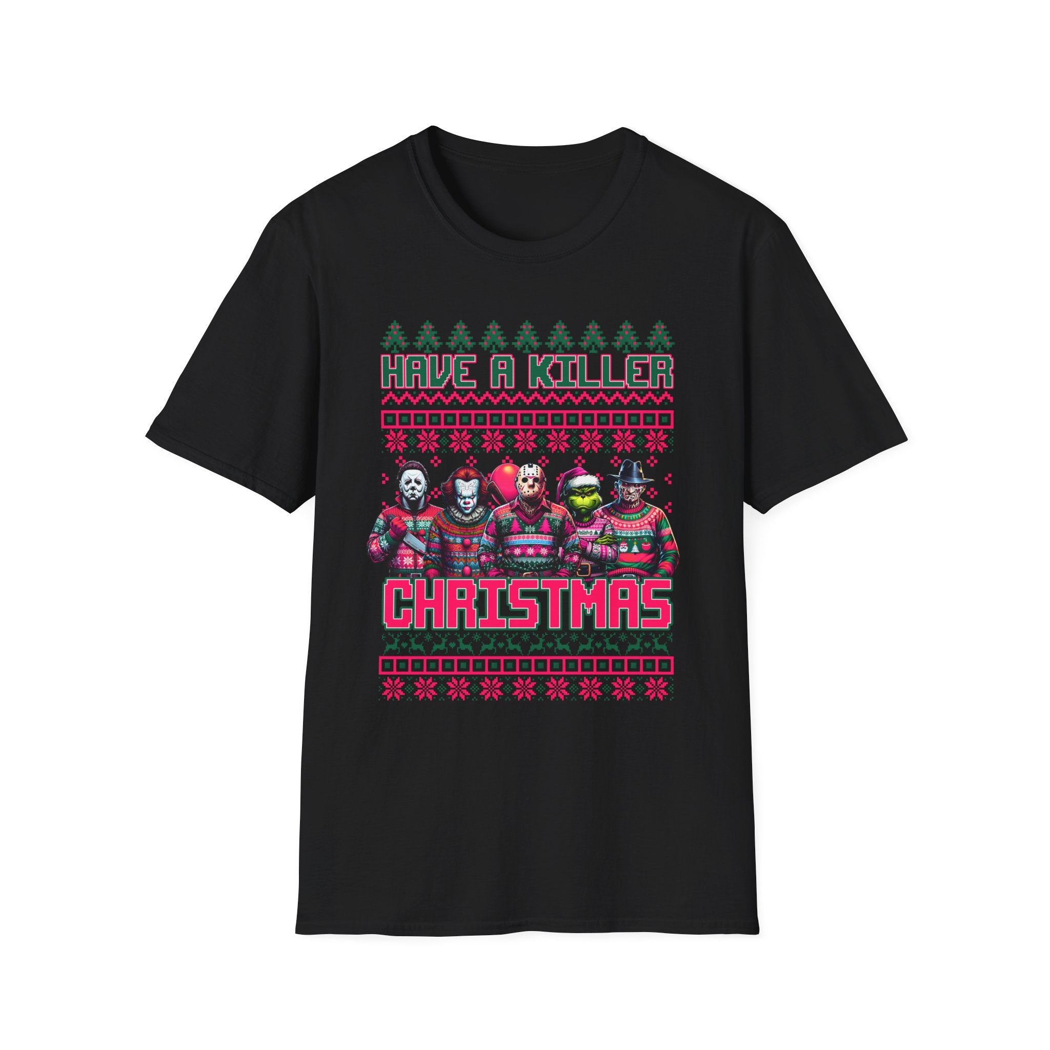 Killer Christmas, Softstyle T-Shirt, up to 5XL, Horror Movie, neon pink