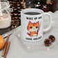 Woke up and chose violence Mug, cute cat with knife