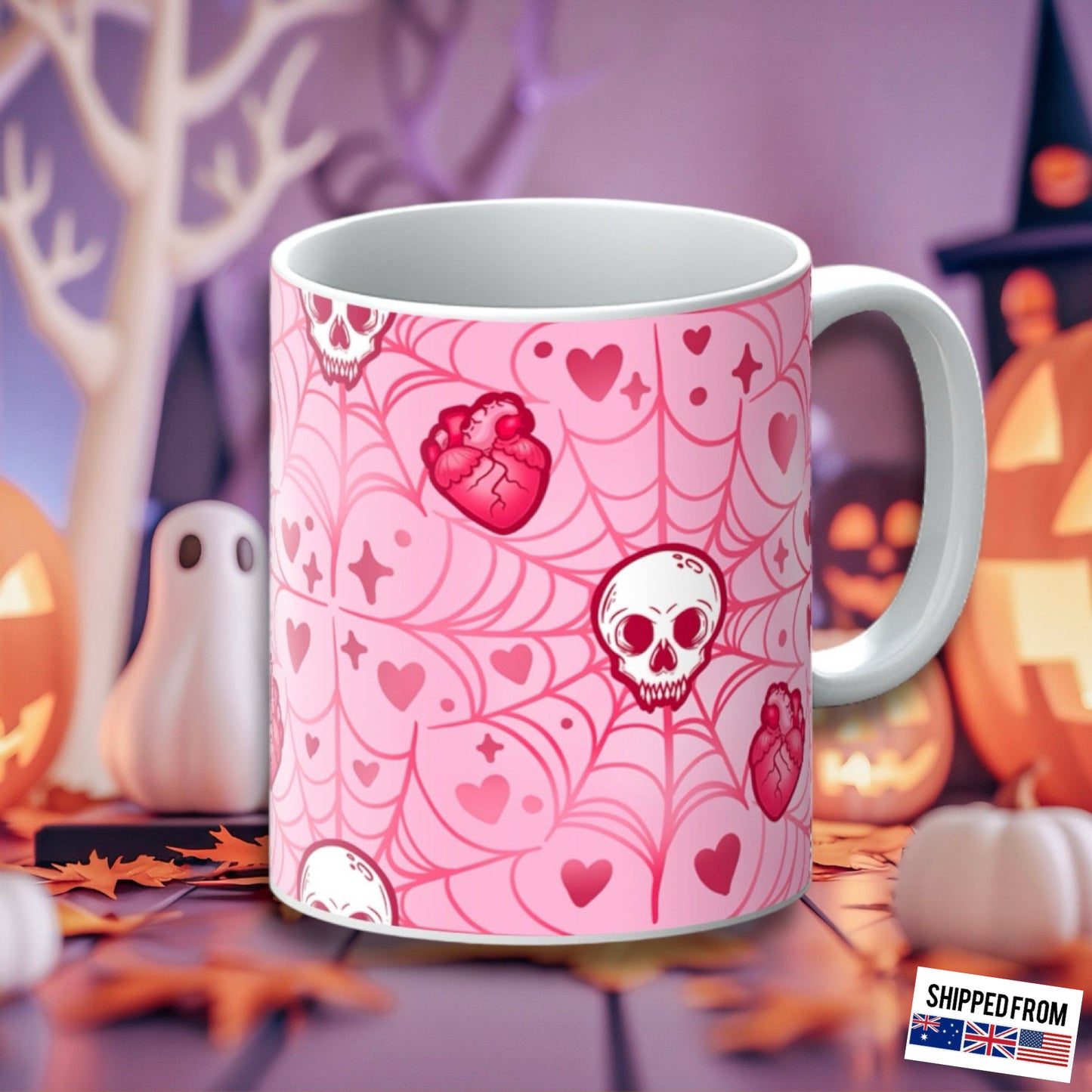 Pastel Spiderweb Halloween Mug