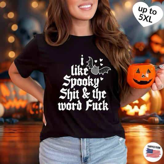 I like spooky sh*t, Softstyle T-Shirt, up to 5XL, Halloween