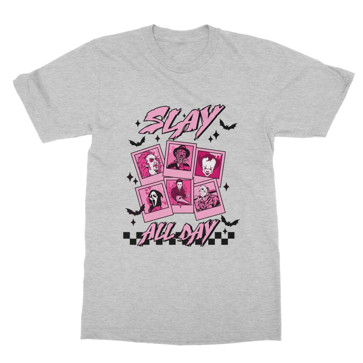 Slay all day, horror movies, Halloween Softstyle T-Shirt