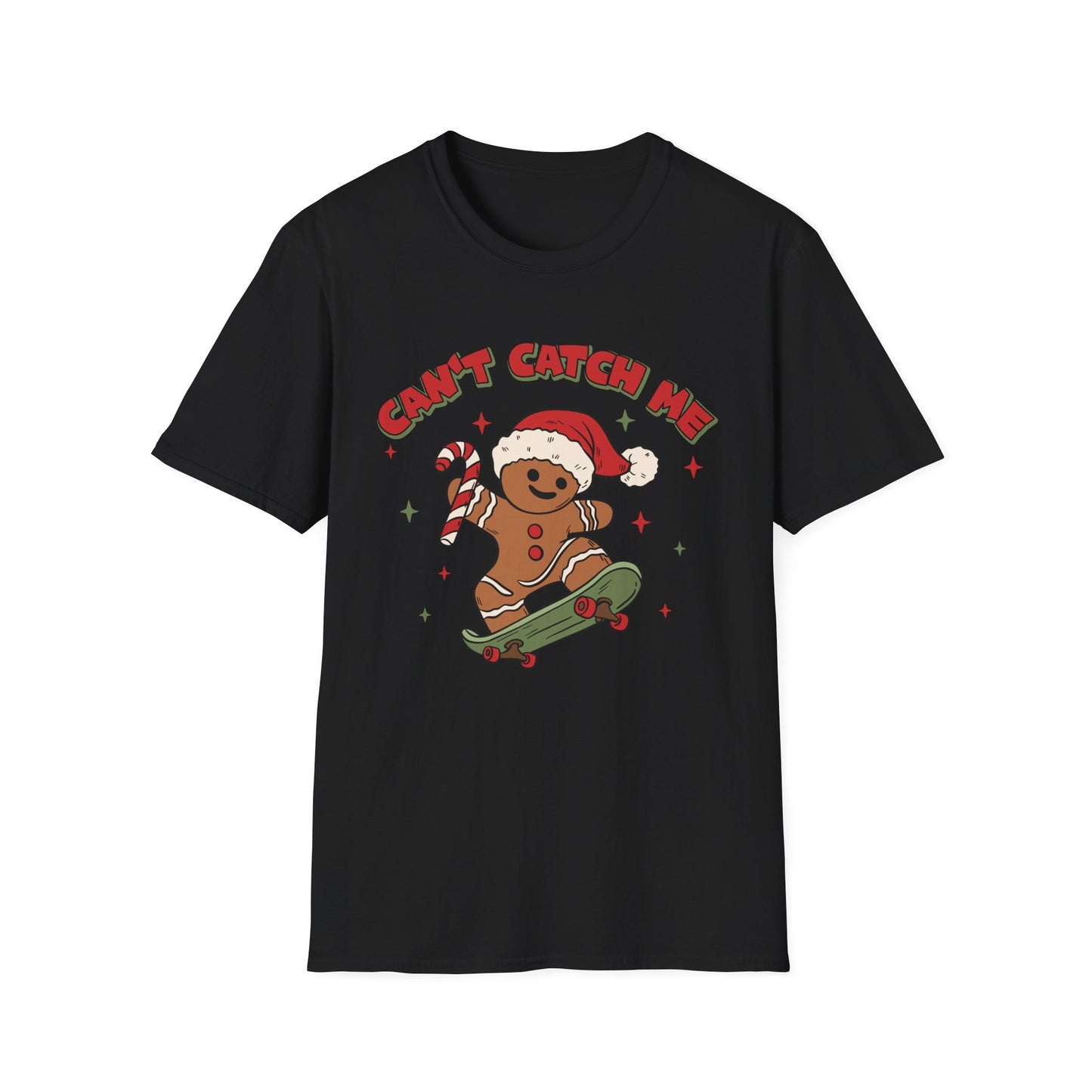 Can’t catch me, Gingerbread Man, Christmas T-shirt, up to 5XL