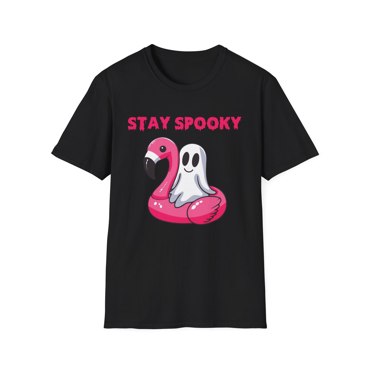 Stay spooky, cute flamingo, Softstyle T-Shirt, Halloween