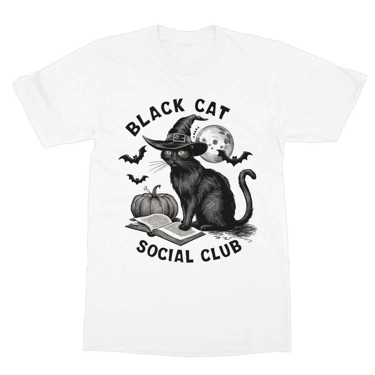 Black cat social club, Softstyle T-Shirt