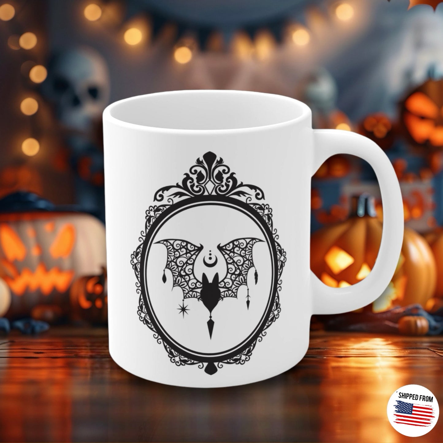 Bat Lace Goth Mug