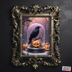 Fine Art Print of a Raven. Dark Academia, Goth Wall Decor, Gothic Gallery Wall, Halloween Decor