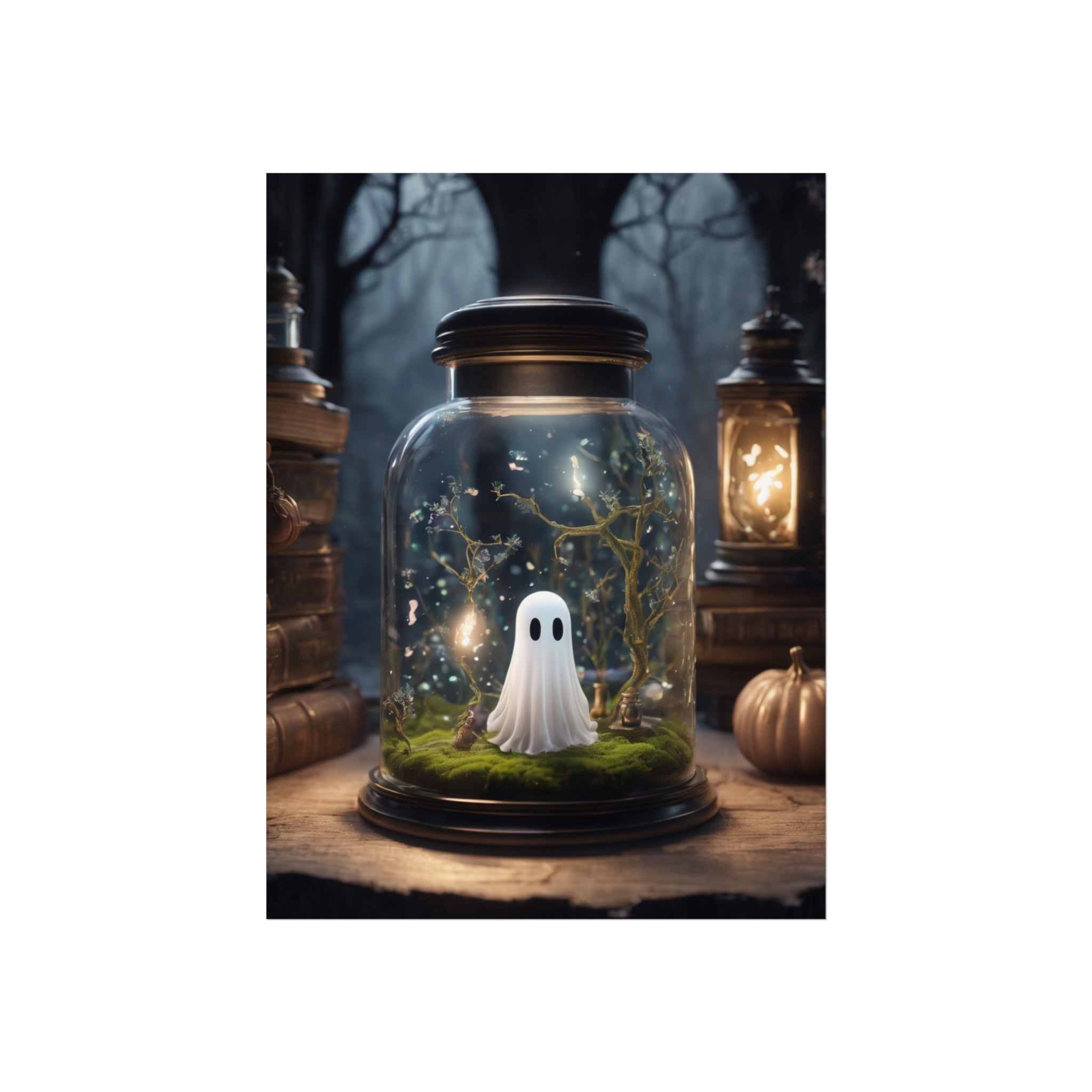 Cute Ghost Fine Art Print,  Dark Academia, Goth Wall Decor, Gothic Gallery Wall, Halloween Decor