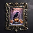 Fine Art Print of a Raven. Dark Academia, Goth Wall Decor, Gothic Gallery Wall, Halloween Decor