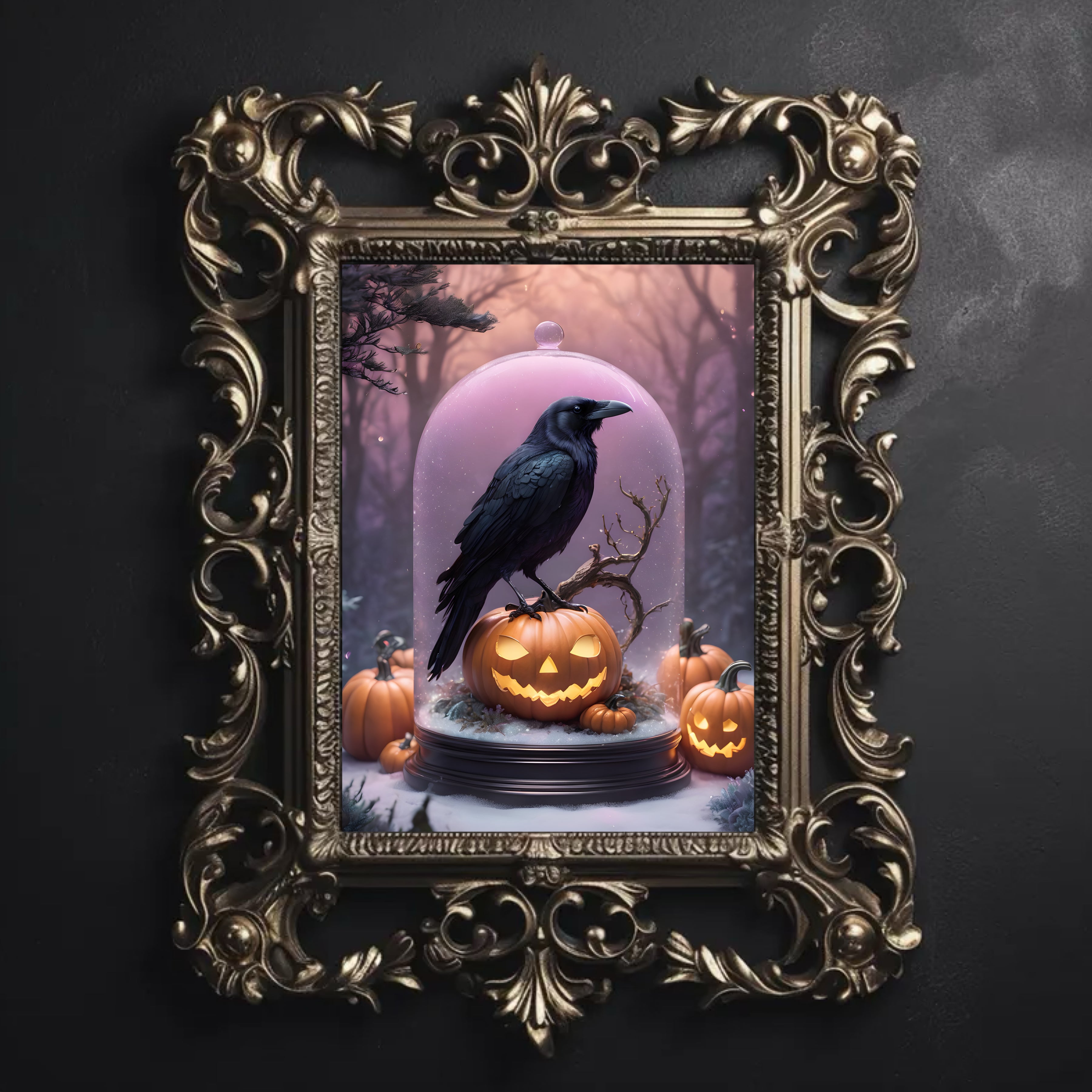 Fine Art Print of a Raven. Dark Academia, Goth Wall Decor, Gothic Gallery Wall, Halloween Decor