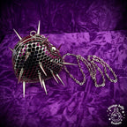 Flail Purse, Goth Spiked Heart Purse, Metal Mesh Chain Bag, Medieval Flail