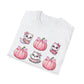 Cute coquette ghost kitty T-shirt, up to 5XL, spooky kawaii, pink pumpkins