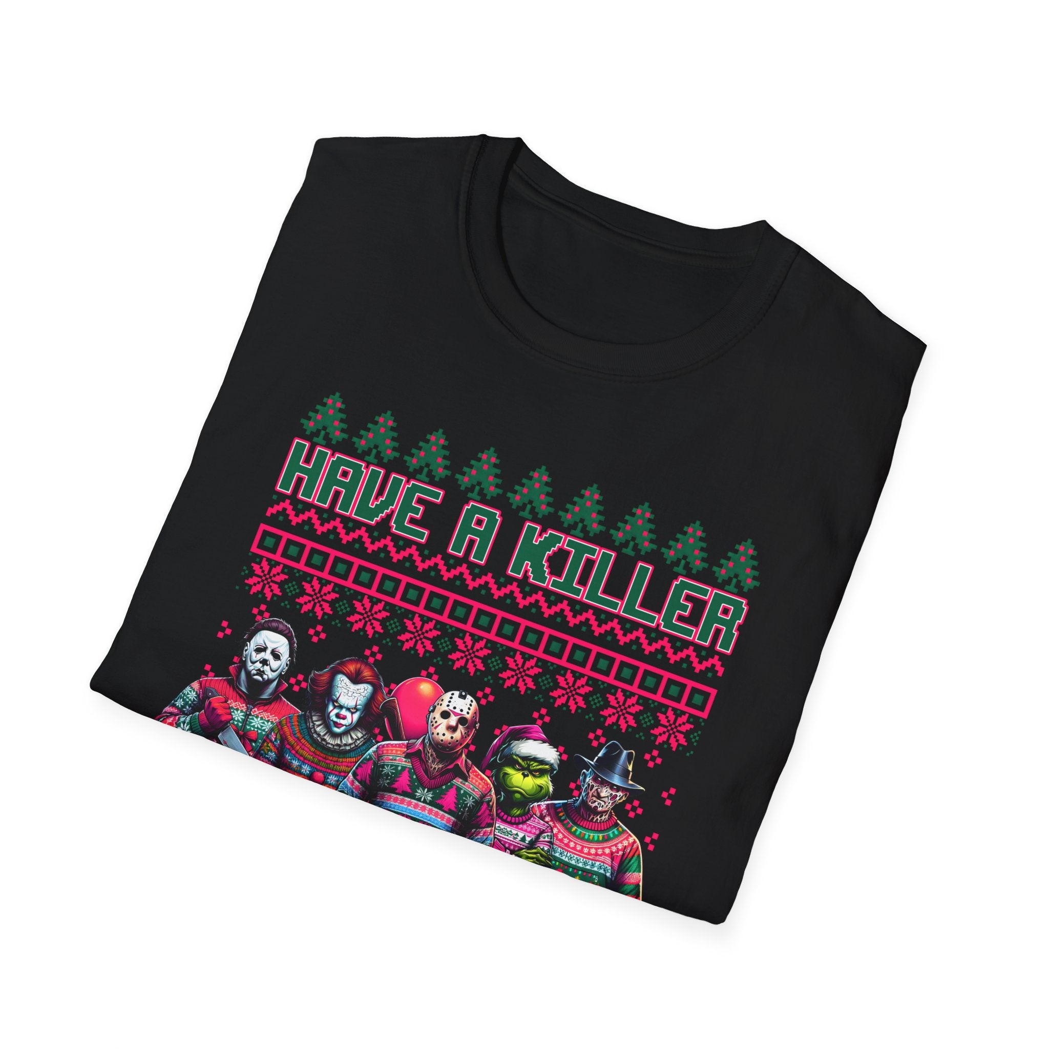 Killer Christmas, Softstyle T-Shirt, up to 5XL, Horror Movie, neon pink