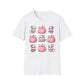 Cute coquette ghost kitty T-shirt, up to 5XL, spooky kawaii, pink pumpkins