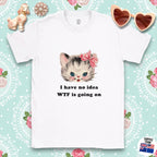 Cute silly kitten T-shirt, retro kitsch, WTF, Sassy Cat Lover T-Shirt