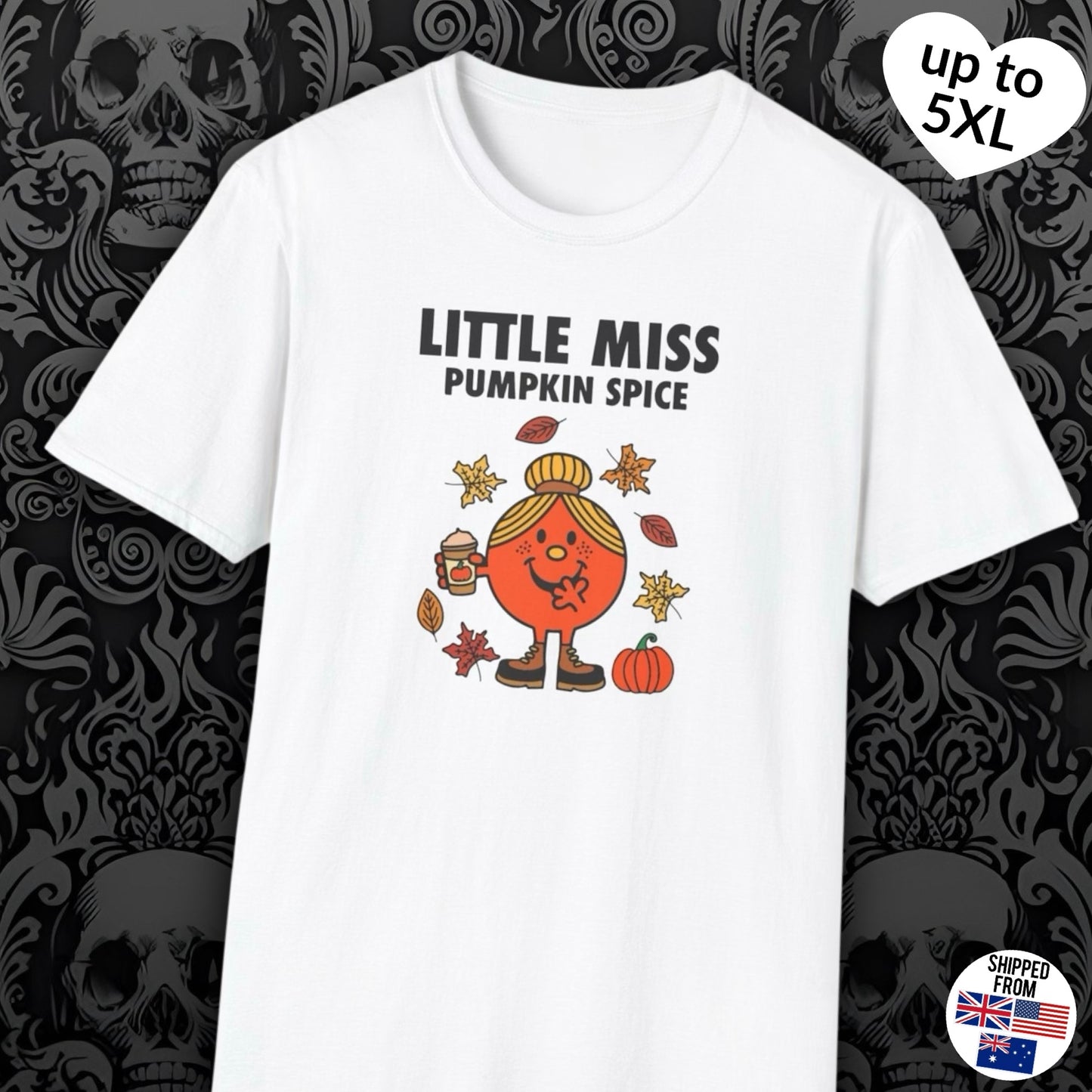 Little Miss Pumpkin Spice T-shirt, up to 5XL