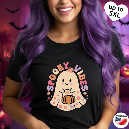 Spooky Vibes T-Shirt, up to 5XL, Halloween