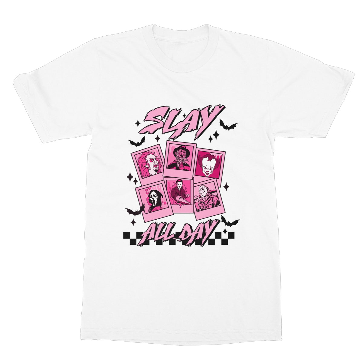 Slay all day, horror movies, Halloween Softstyle T-Shirt