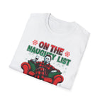 On the Naughty List, Christmas Softstyle T-Shirt, up to 5XL, Michael Myers, Horror Movie, Ugly Christmas Jumper