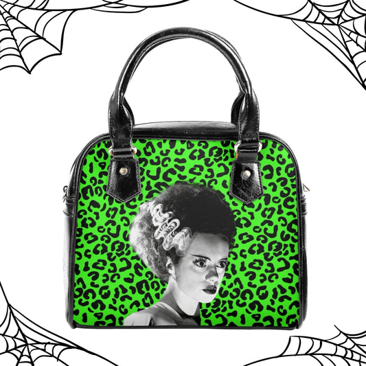 Bride of Frankenstein Vegan Leather Gothic Handbag, Horror Movie, Halloween