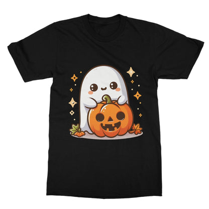 Cute ghost, pumpkin, Halloween, Softstyle T-Shirt