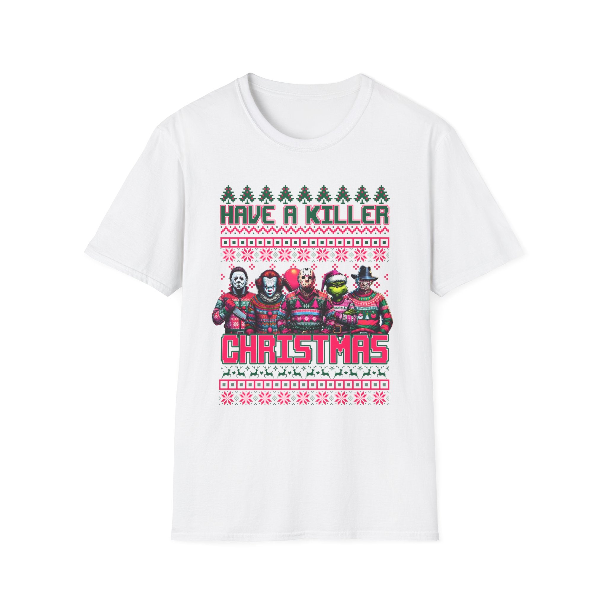 Killer Christmas, Softstyle T-Shirt, up to 5XL, Horror Movie, neon pink
