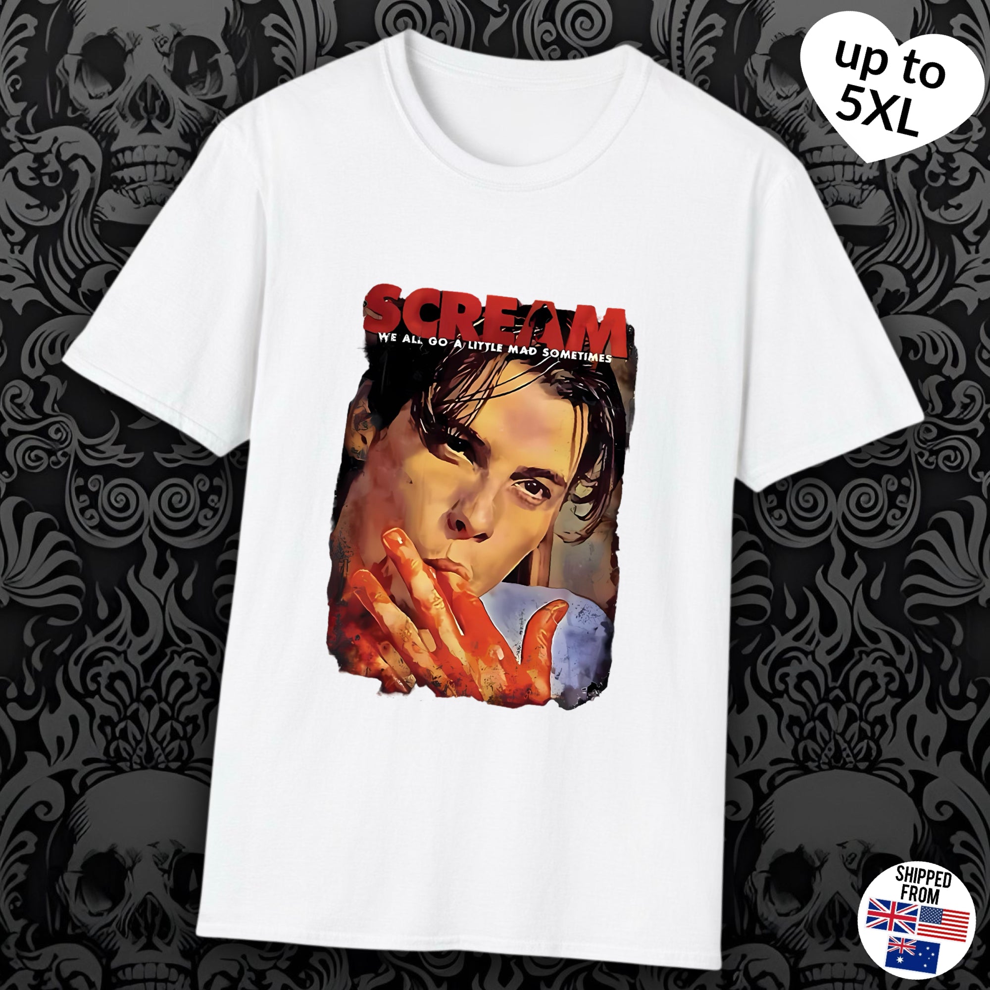 Billy Loomis T-Shirt, up to 5XL, Scream, Ghostface, horror movies