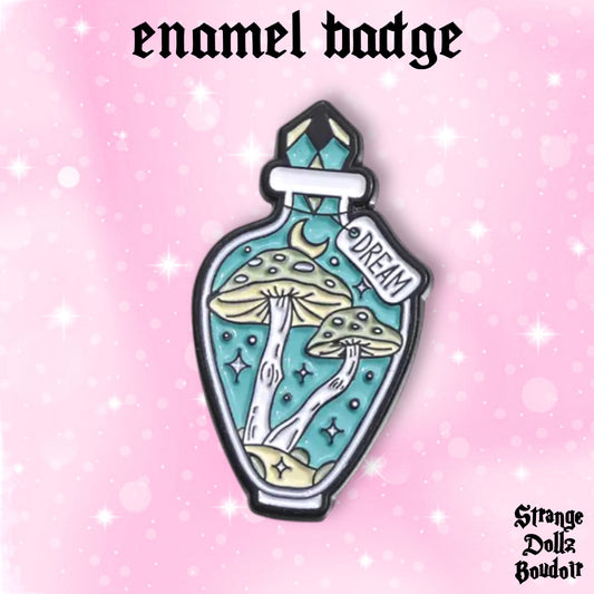 Dream potion enamel pin badge, Strange Dollz Boudoir
