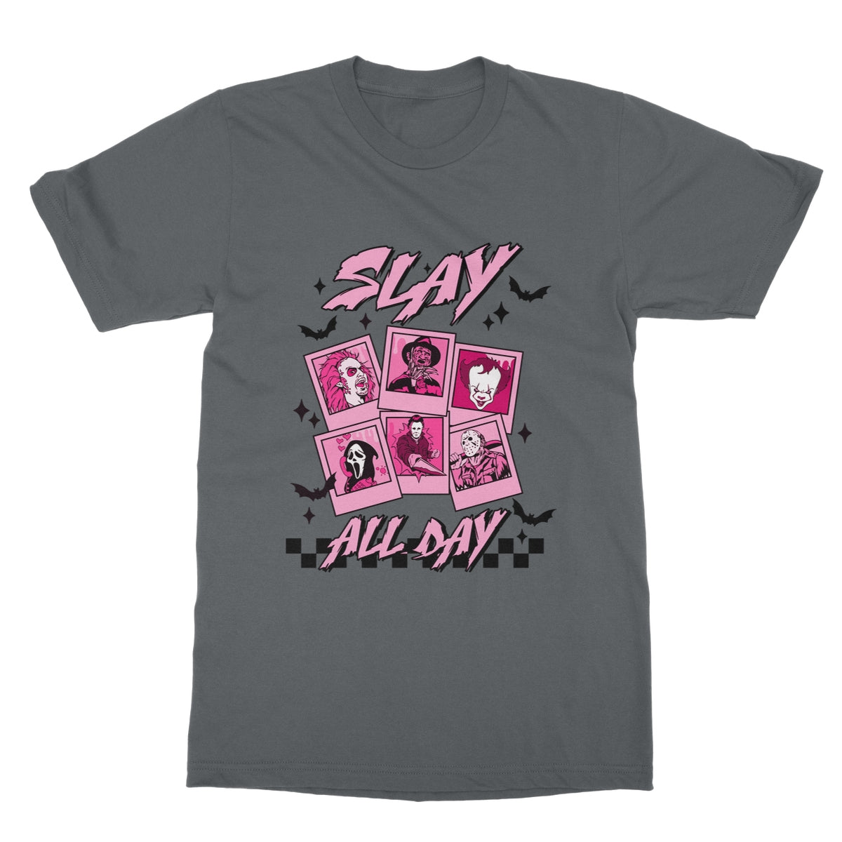 Slay all day, horror movies, Halloween Softstyle T-Shirt