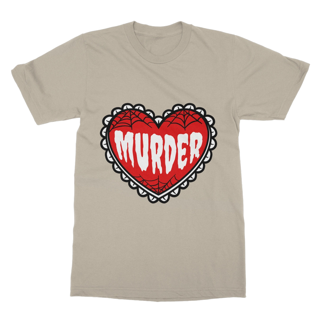 Murder, cute heart design, Softstyle T-Shirt