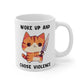 Woke up and chose violence Mug, cute cat with knife