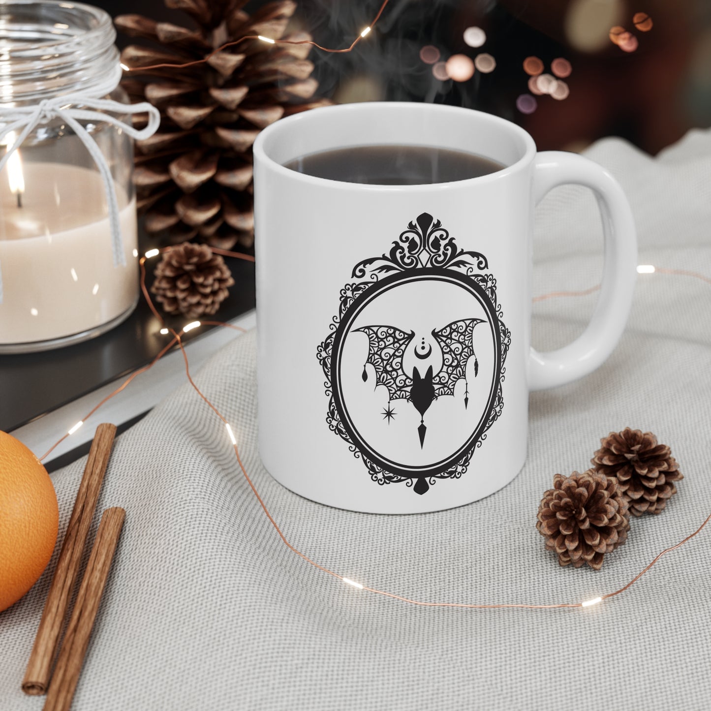 Bat Lace Goth Mug