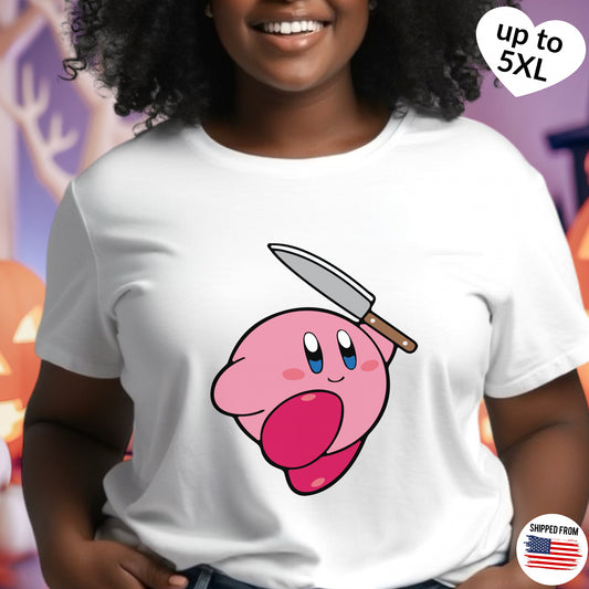 Kirby with knife T-shirt, up to 5XL