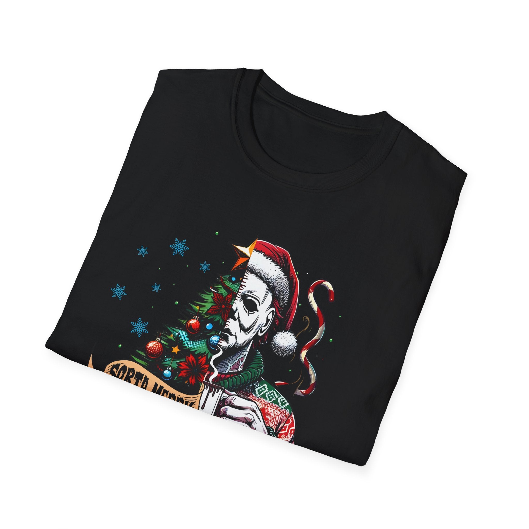 Sorta Merry Sorta Scary, Christmas Softstyle T-Shirt, up to 5XL, Michael Myers, Horror Movie, Spooky