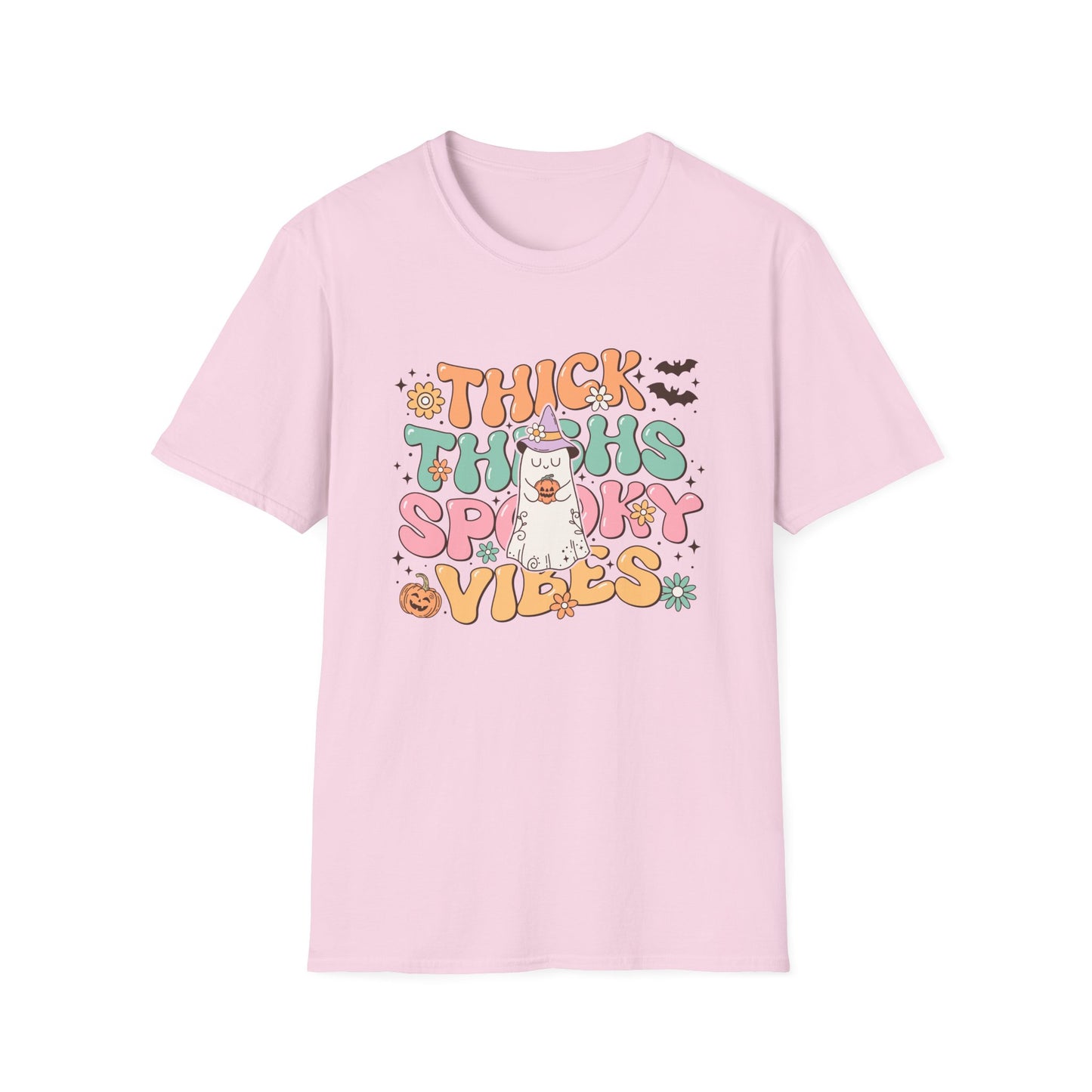 Thick Thighs and Spooky Vibes Softstyle T-Shirt, up to 5XL