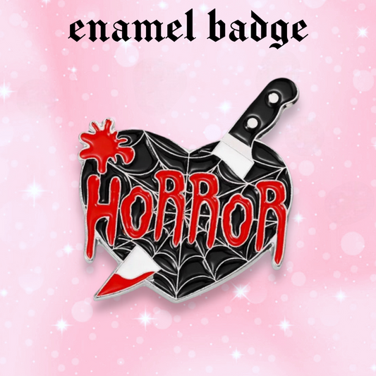 Horror Heart enamel pin badge, Halloween, Strange Dollz Boudoir