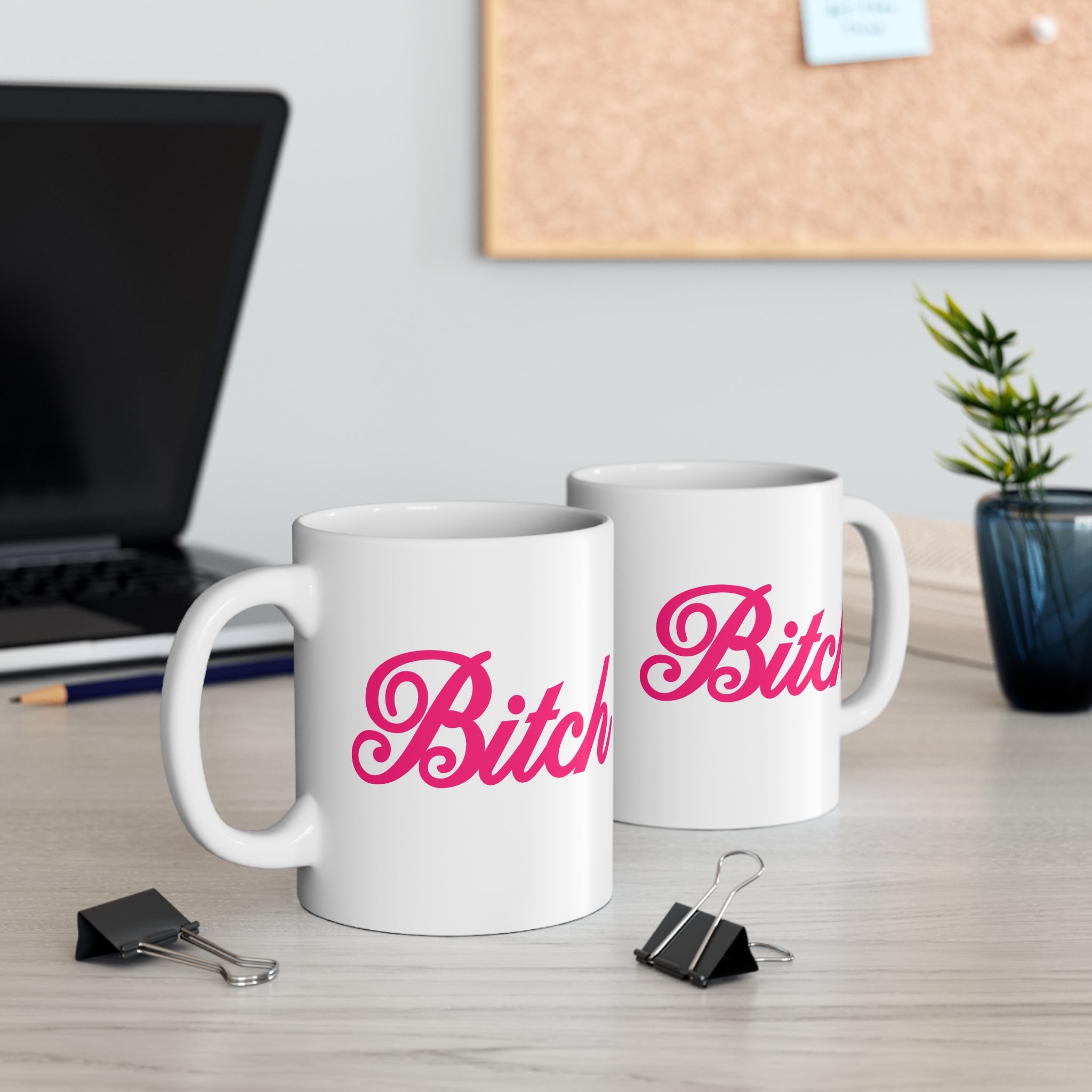 Bitch Mug, pink, girlie, Barbie