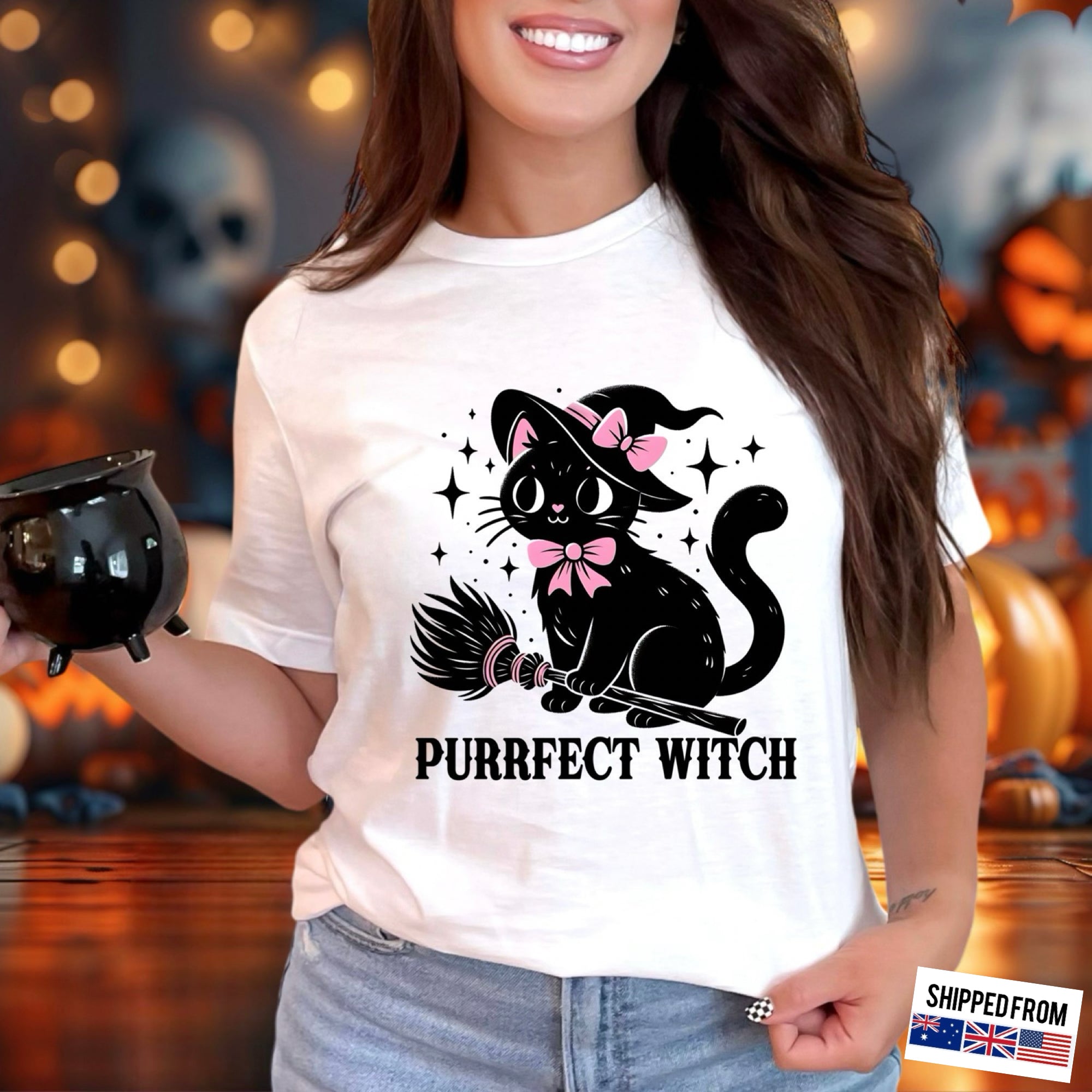 Purrfect Witch, Softstyle T-Shirt
