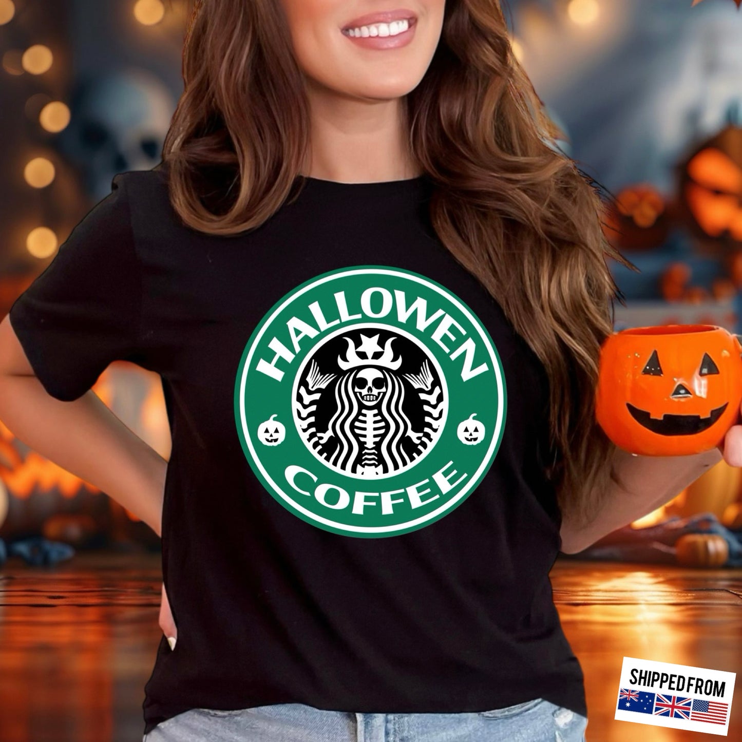 Halloween coffee, spooky Starbucks  Softstyle T-Shirt