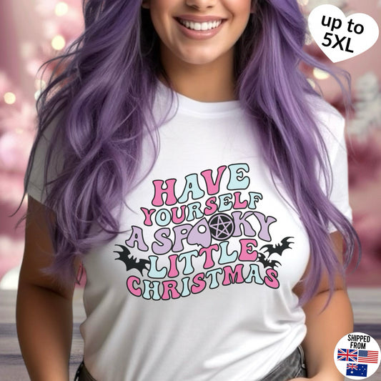 Spooky Little Christmas T-shirt, up to 5XL, pastel goth