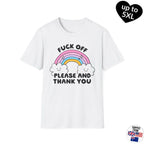 F*ck off please and thank you, Softstyle T-Shirt, rainbow, pastel, up to 5XL