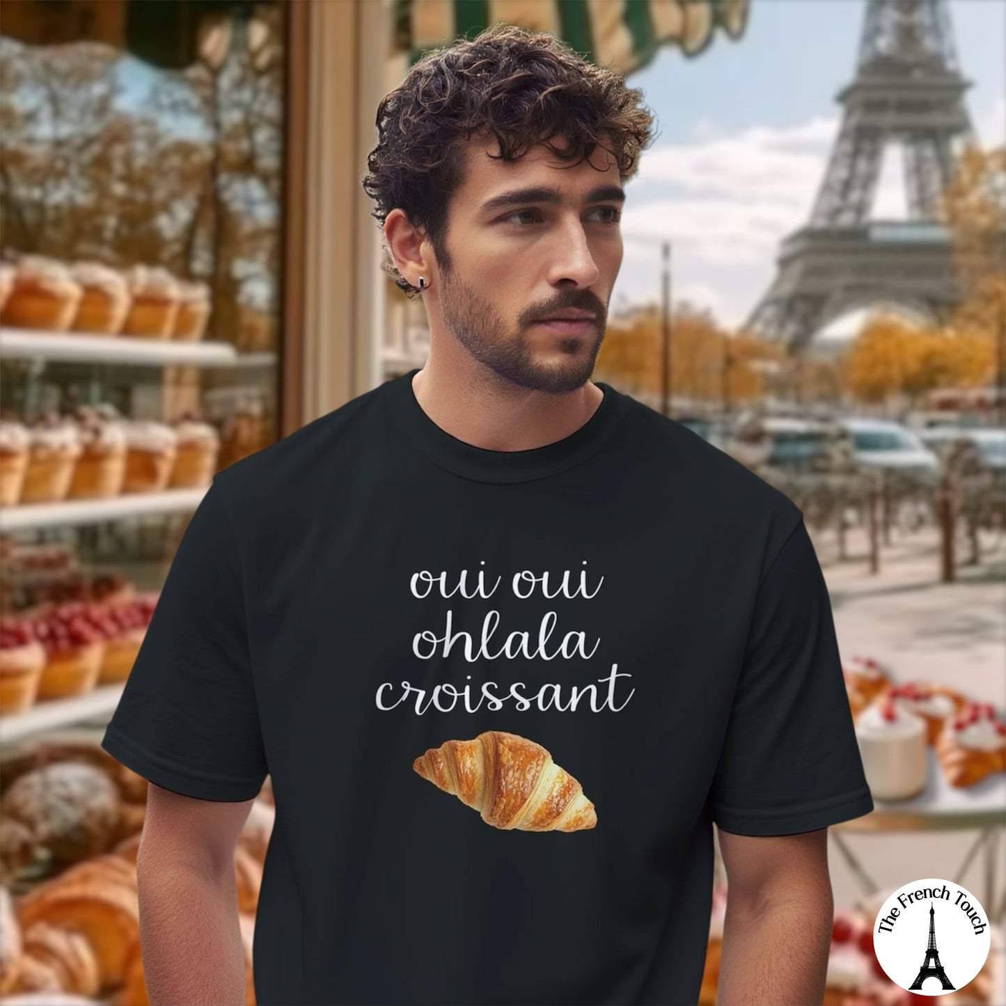 Oui oui ohlala croissant T-shirt, French humour