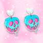 Poison Apple Skull Pastel Goth earrings, 925 sterling silver, Strange Dollz Boudoir