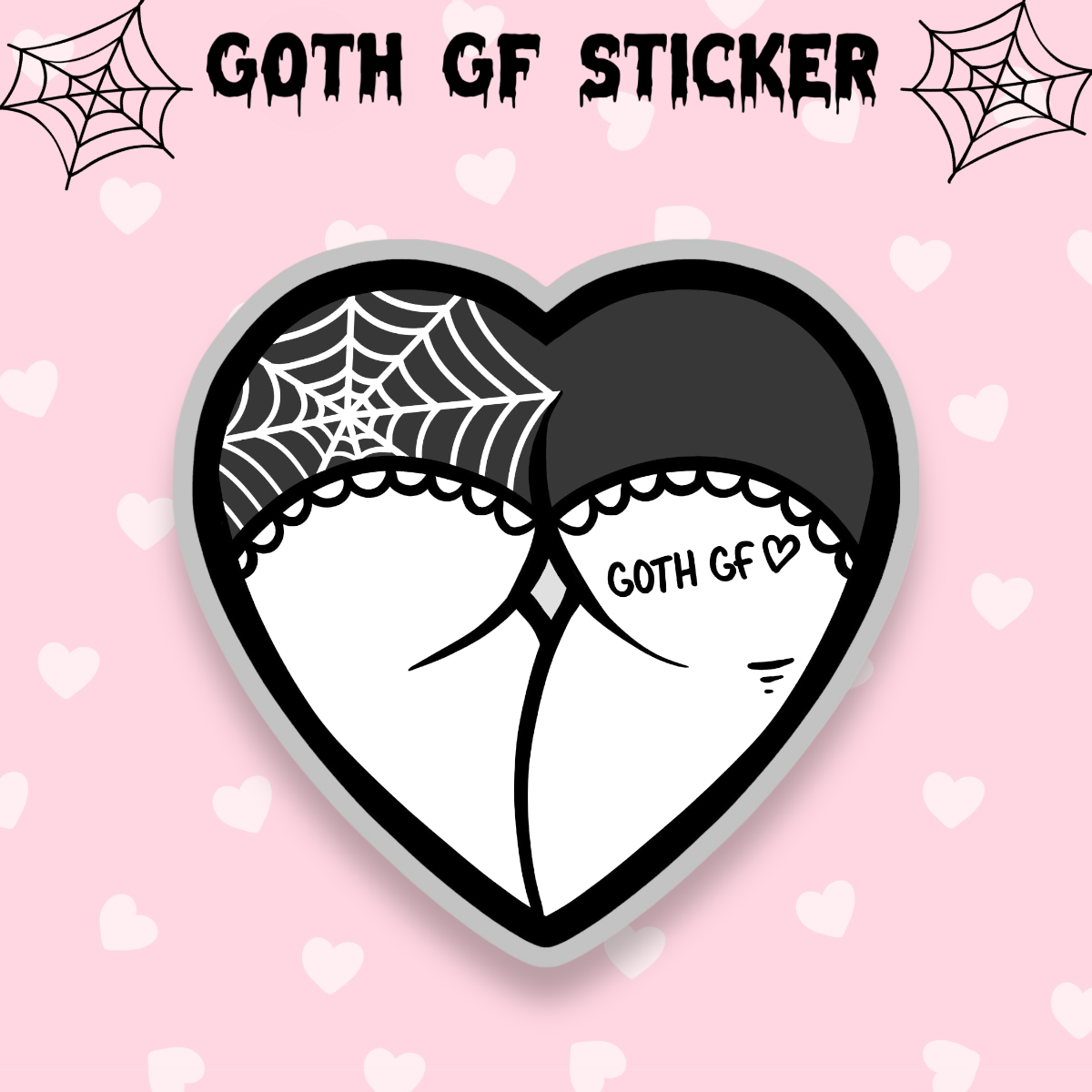 Goth GF Sticker, Spooky cute sticker,  Halloween, Strange Dollz Boudoir