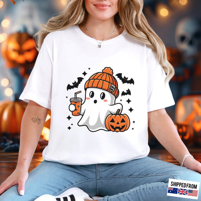 Cute ghost, pumpkin, Halloween Softstyle T-Shirt