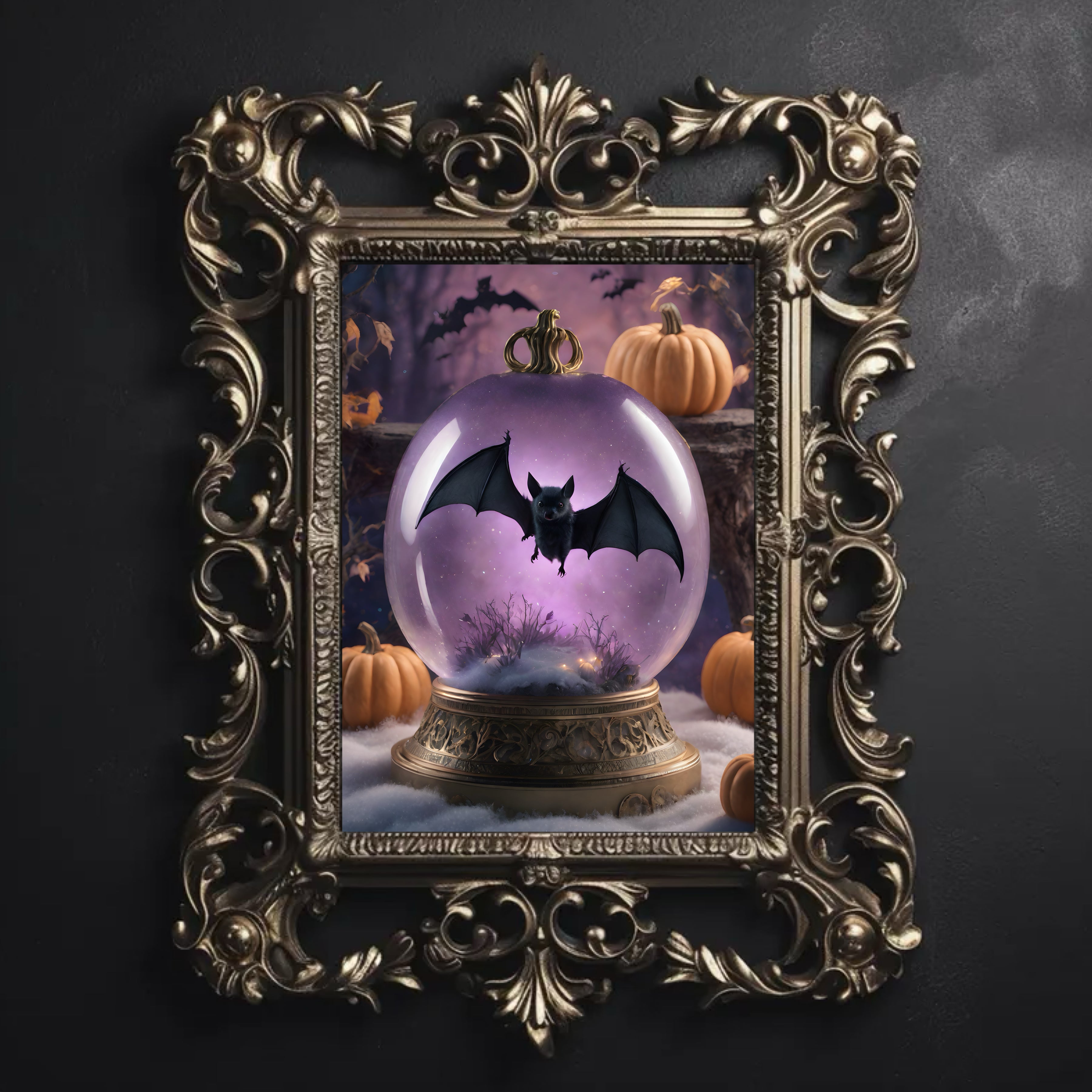 Goth Bat Fine Art Print,  Dark Academia, Goth Wall Decor, Gothic Gallery Wall, Halloween Decor