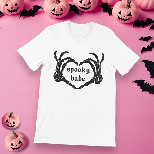 Spooky Babe, Halloween, black print Short Sleeve T-Shirt