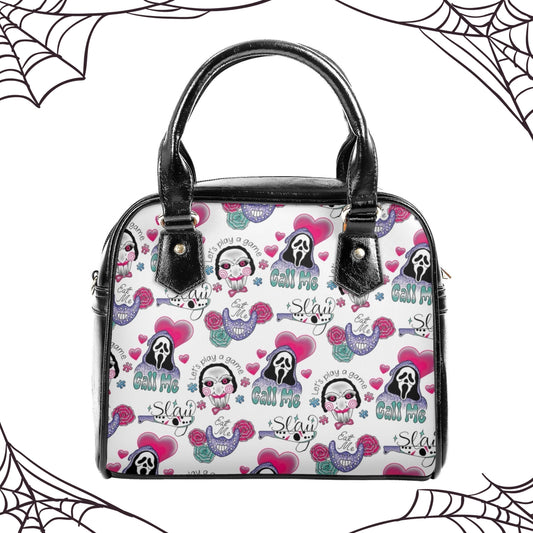 Cute Horror Movie Vegan Leather Gothic Handbag, Ghostface, Jigsaw, Halloween