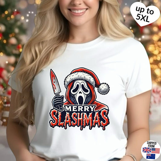 Merry Slashmas, Ghostface, up to 5XL, Softstyle T-Shirt, Christmas, Scream, Horror Movie