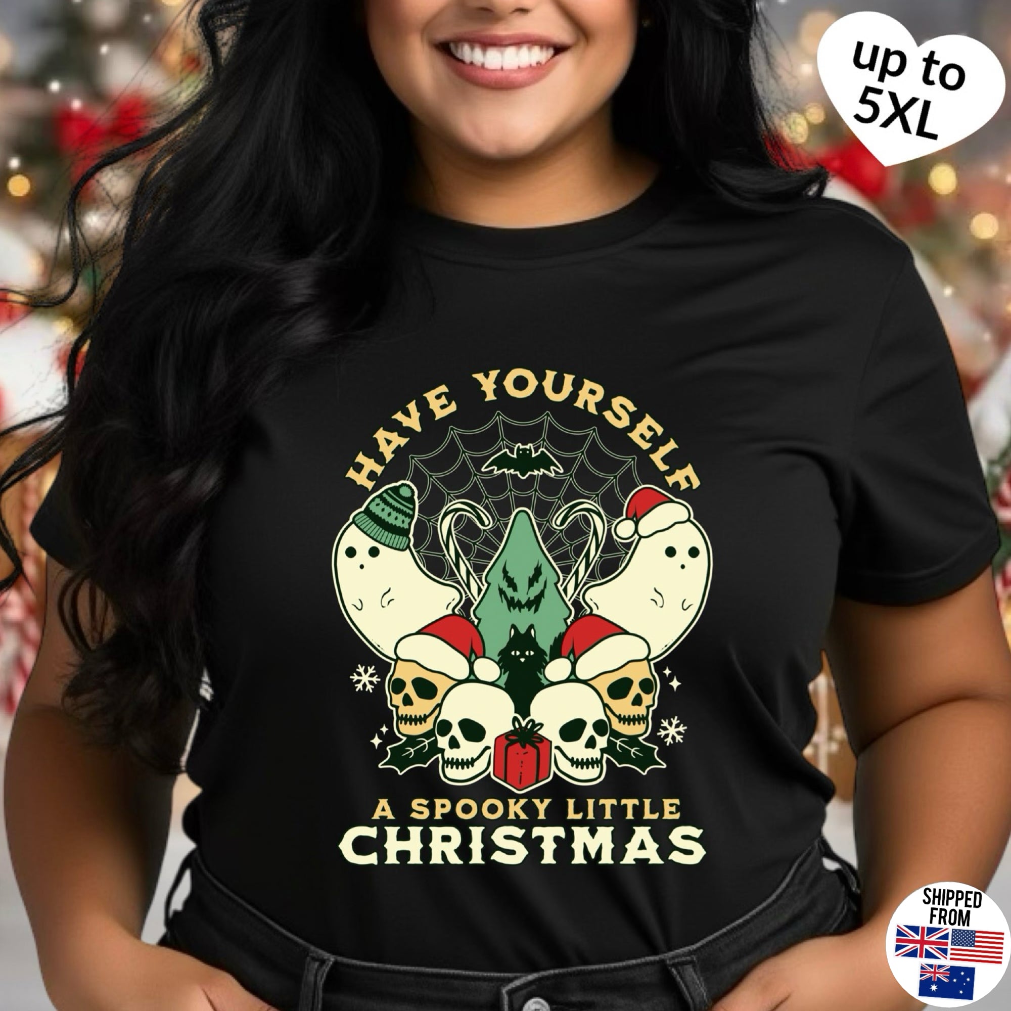 Spooky Little Christmas T-shirt, up to 5XL