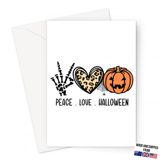 Peace Love Halloween Greeting Card